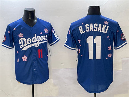 Los Angeles Dodgers #11 Roki Sasaki Royal 2025 Tokyo Series Limited Stitched Baseball Jersey