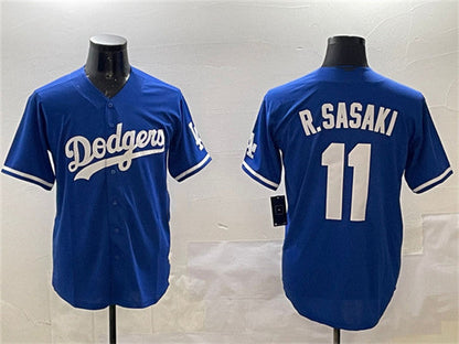Los Angeles Dodgers #11 Roki Sasaki Royal Cool Base Stitched Baseball Jersey