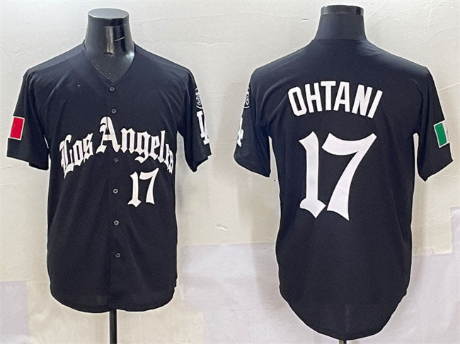 Los Angeles Dodgers #17 Shohei Ohtani Black Mexico 2025 LA Gothic Style With Fernando Patch Vapor Premier Limited Stitched Baseball Jersey