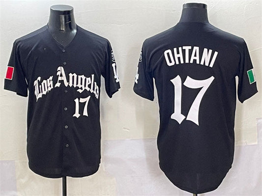 Los Angeles Dodgers #17 Shohei Ohtani Black Mexico 2025 LA Gothic Style With Fernando Patch Vapor Premier Limited Stitched Baseball Jersey