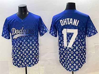 Los Angeles Dodgers #17 Shohei Ohtani Blue Limited Stitched Baseball Jersey