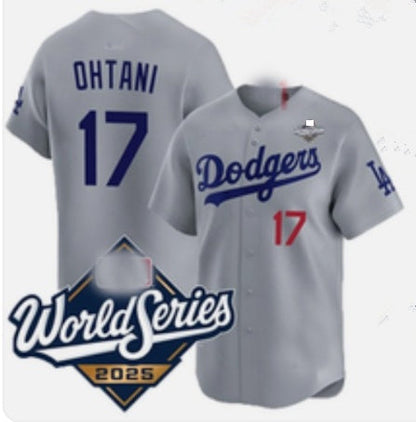 Los Angeles Dodgers #17 Shohei Ohtani Gray 2025 World Series Limited Stitched Baseball Jersey