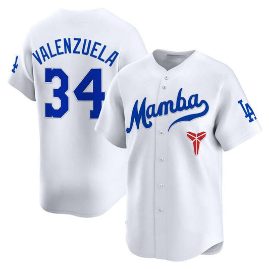 Los Angeles Dodgers #34 Fernando Valenzuela Mamba Vapor Premier Limited Jersey - All Stitched Baseball Jersey
