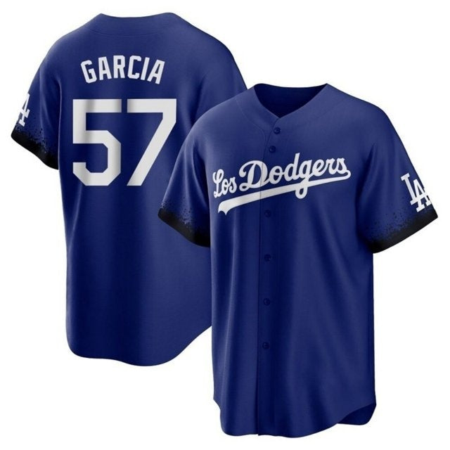 Los Angeles Dodgers #57 Luis Garcia Royal City Connect Cool Base With Patch Stitched Baseball Jersey