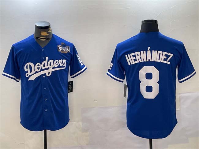 Los Angeles Dodgers #8 Enrique Hern¨¢ndez Royal 2024 World Series Cool Base Stitched Baseball Jersey