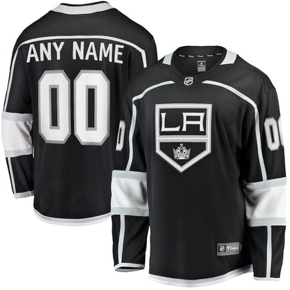 Custom LA.Kings Fanatics Branded 2020-21 Home Breakaway Jersey Black Stitched American Hockey Jersey UNEC
