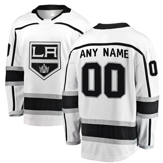Custom LA.Kings Fanatics Branded Away Breakaway Jersey White Stitched American Hockey Jersey UNEC