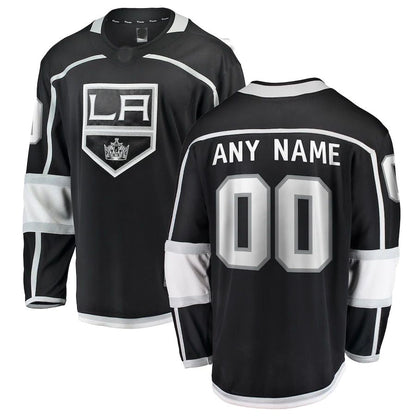 Custom LA.Kings Fanatics Branded Home Breakaway Black Stitched American Hockey Jersey UNEC
