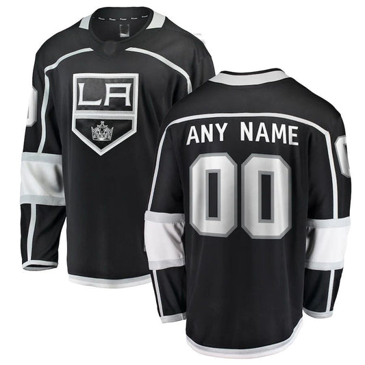 Custom LA.Kings Fanatics Branded Home Breakaway Black Stitched American Hockey Jersey UNEC