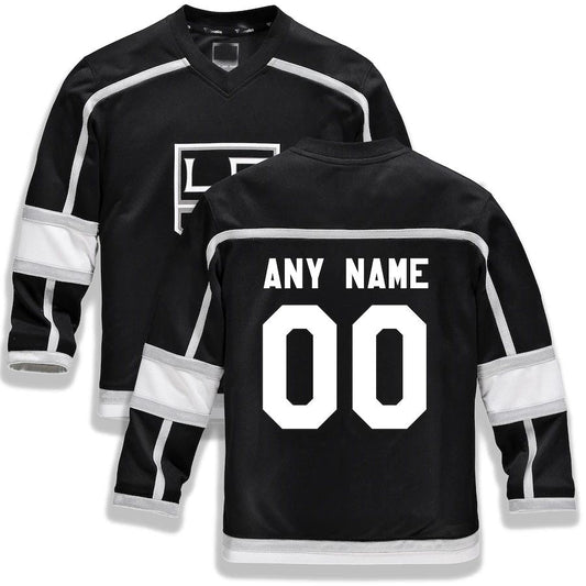 Custom LA.Kings Fanatics Branded Home Replica  Black Stitched American Hockey Jersey UNEC