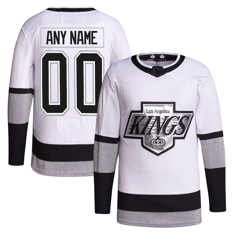 Custom LA.Kings 2021-22 Alternate Primegreen Authentic Pro Jersey White Stitched American Hockey Jersey UNEC