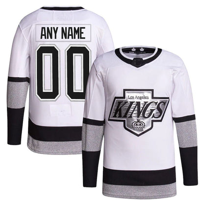 Custom LA.Kings 2021-22 Alternate Primegreen Authentic Pro Jersey White Stitched American Hockey Jersey UNEC