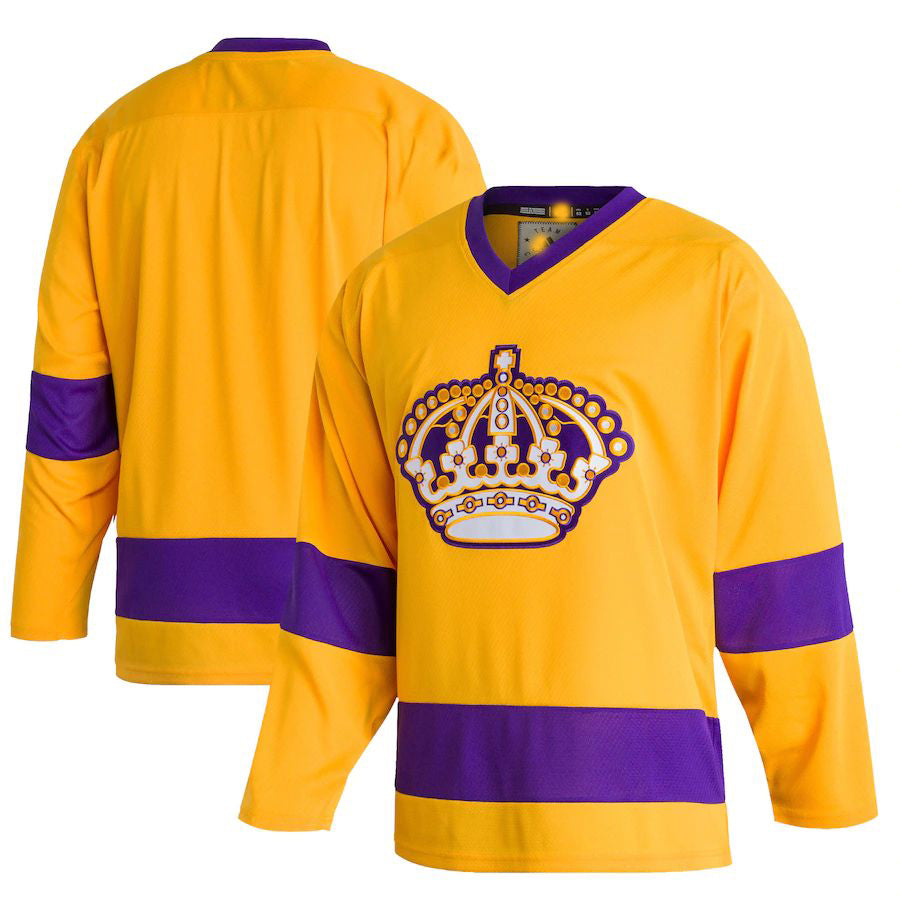 LA.Kings Team Classics Authentic Blank Jersey Gold Stitched American Hockey Jersey UNEC