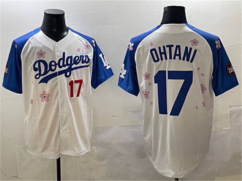 Los Angeles Dodgers #17 Shohei Ohtani White Royal 2025 Tokyo Series Limited Stitched Baseball Jersey