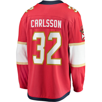 F.Panthers #32 Lucas Carlsson Fanatics Branded Home Breakaway Player Jersey Red Stitched American Hockey Jersey UNEC