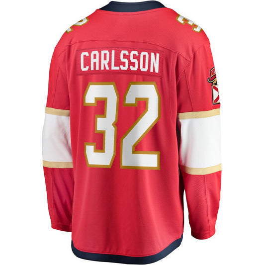F.Panthers #32 Lucas Carlsson Fanatics Branded Home Breakaway Player Jersey Red Stitched American Hockey Jersey UNEC
