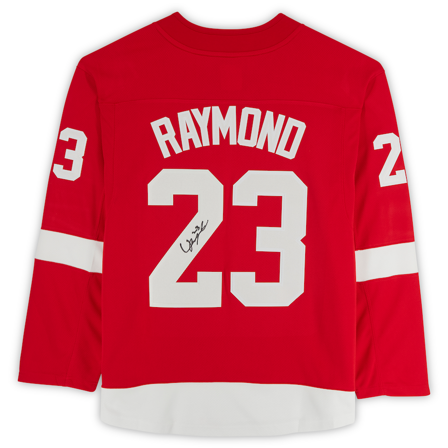 D.Red Wings #23 Lucas Raymond Fanatics Authentic Autographed Fanatics Breakaway Jersey Red Stitched American Hockey Jersey UNEC