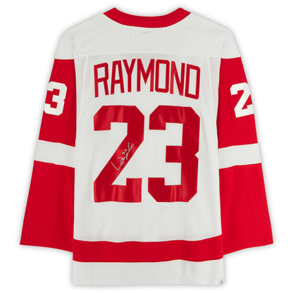 D.Red Wings #23 Lucas Raymond  Fanatics Authentic Autographed Jersey White Stitched American Hockey Jersey UNEC