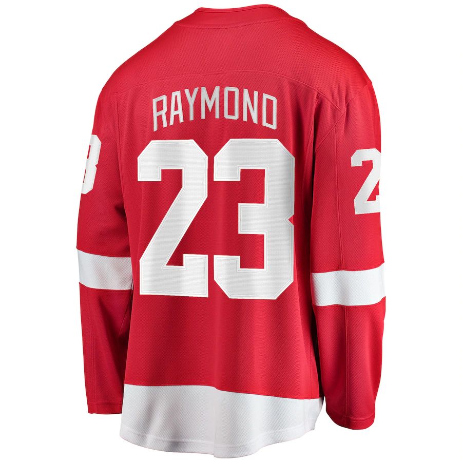 D.Red Wings #23 Lucas Raymond Fanatics Branded Home Breakaway Player Jersey  Red Stitched American Hockey Jersey UNEC