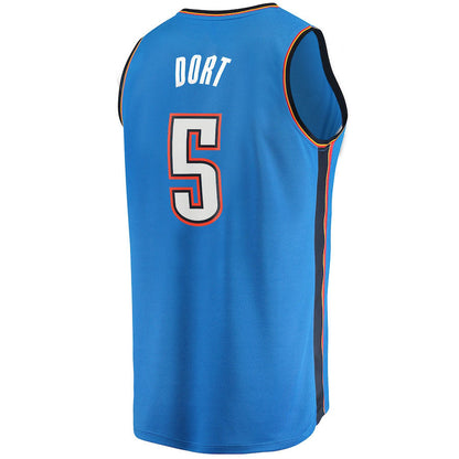 OC.Thunder #5 Luguentz Dort Fanatics Branded  Fast Break Player Jersey  Icon Edition  Blue Stitched American Basketball Jersey UNEC
