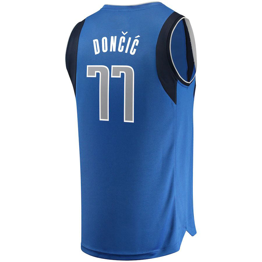 D.Mavericks #77 Luka Doncic Fanatics Branded Fast Break Replica Jersey Blue Icon Edition Stitched American Basketball Jersey UNEC