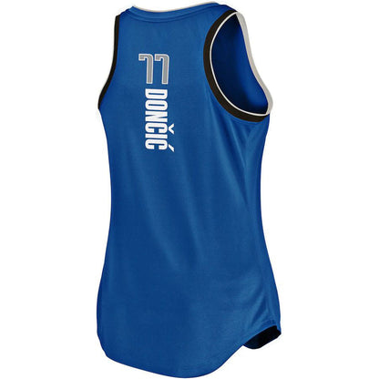 D.Mavericks #77 Luka Doncic Fanatics Branded Fast Break Team Tank Jersey Blue Icon Edition Stitched American Basketball Jersey UNEC