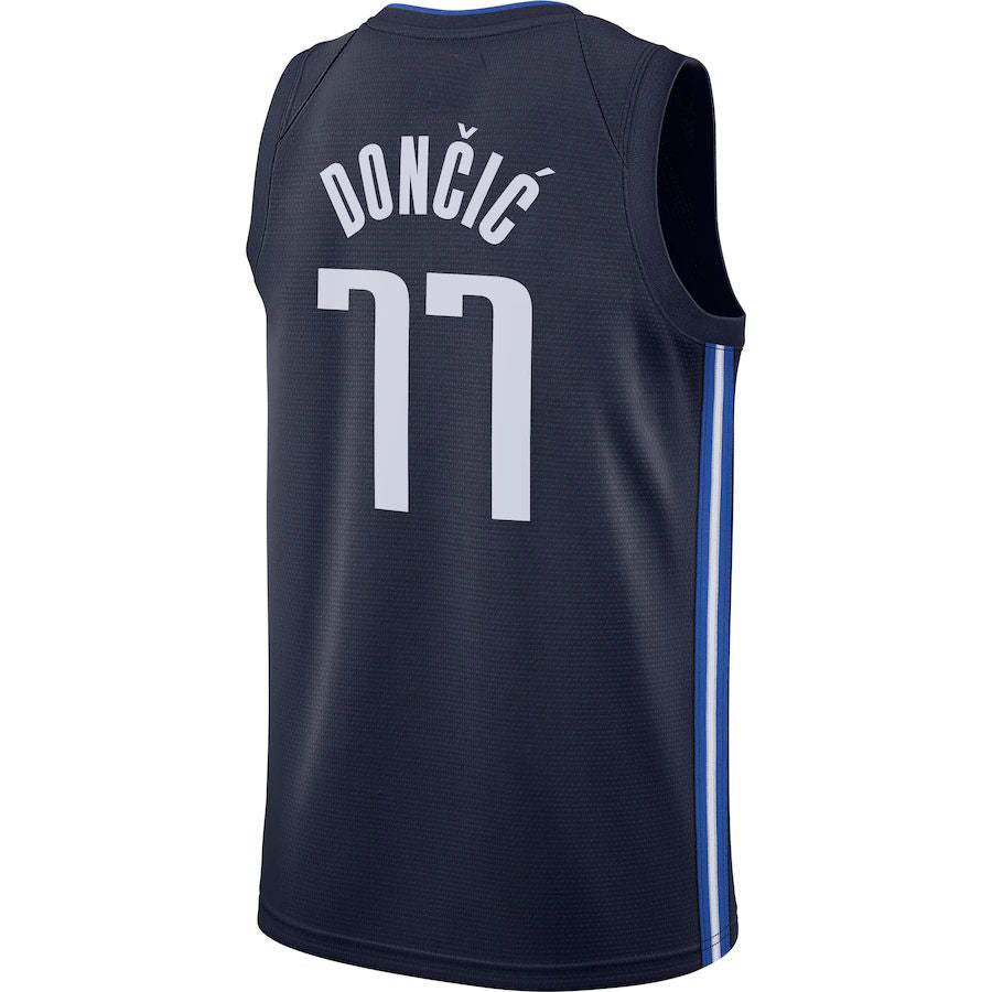 D.Mavericks #77 Luka Doncic Jordan Brand 2020-21 Swingman Jersey Statement Edition Navy Stitched American Basketball Jersey UNEC