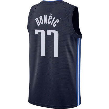 D.Mavericks #77 Luka Doncic Jordan Brand 2020-21 Swingman Jersey Statement Edition Navy Stitched American Basketball Jersey UNEC