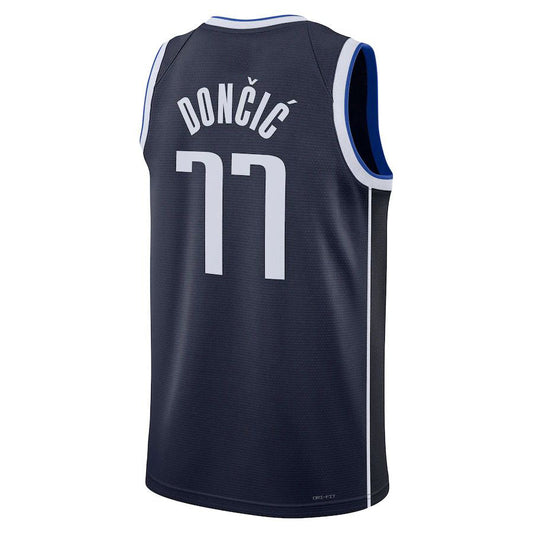 D.Mavericks #77 Luka Doncic Jordan Brand 2022-23 Statement Edition Navy Stitched American Basketball Jersey UNEC