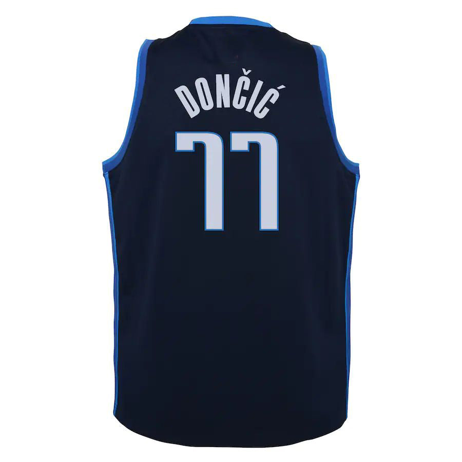 D.Mavericks #77 Luka Doncic 2020-21 Swingman Player Jersey Navy Earned Edition Stitched American Basketball Jersey UNEC
