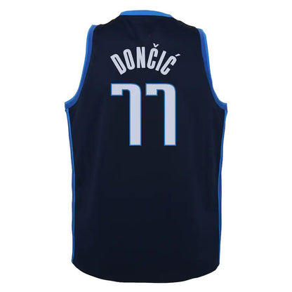 D.Mavericks #77 Luka Doncic 2020-21 Swingman Player Jersey Navy Earned Edition Stitched American Basketball Jersey UNEC