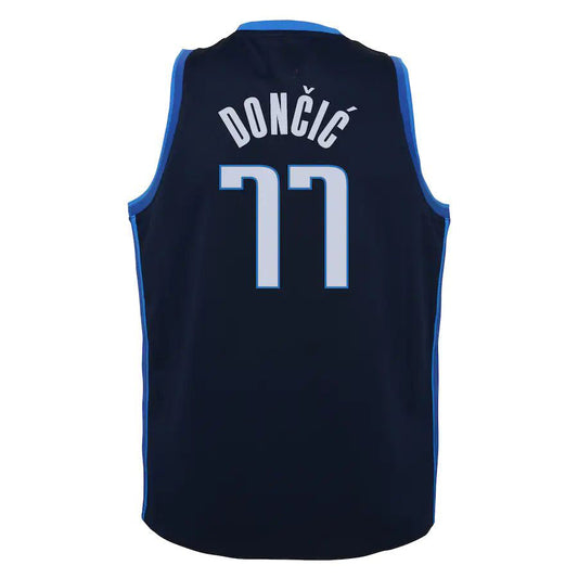 D.Mavericks #77 Luka Doncic 2020-21 Swingman Player Jersey Navy Earned Edition Stitched American Basketball Jersey UNEC