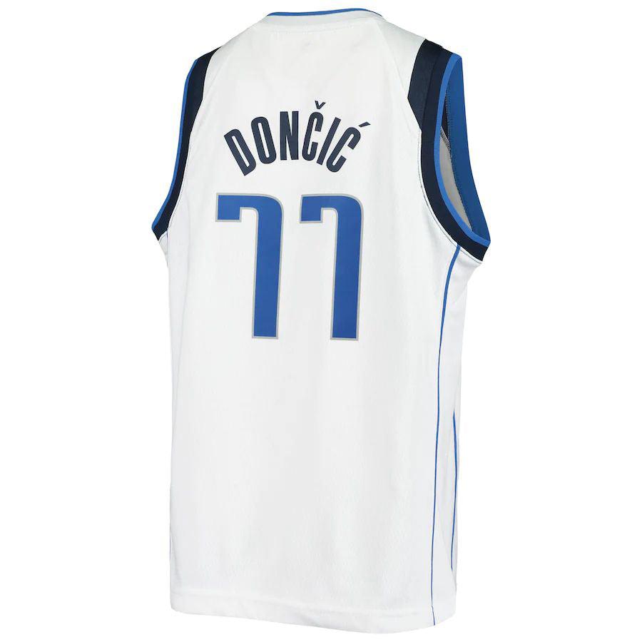 D.Mavericks #77 Luka Doncic Swingman Player Jersey White Association Edition Stitched American Basketball Jersey UNEC
