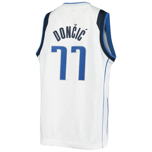 D.Mavericks #77 Luka Doncic Swingman Player Jersey White Association Edition Stitched American Basketball Jersey UNEC