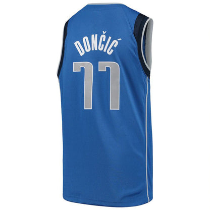 D.Mavericks #77 Luka Doncic Swingman Jersey City Edition Blue Stitched American Basketball Jersey UNEC