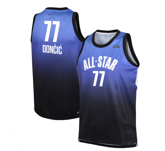 #77 Luka Doncic 2023 All-Star Game Swingman Jersey - Blue Stitched American Basketball Jersey UNEC