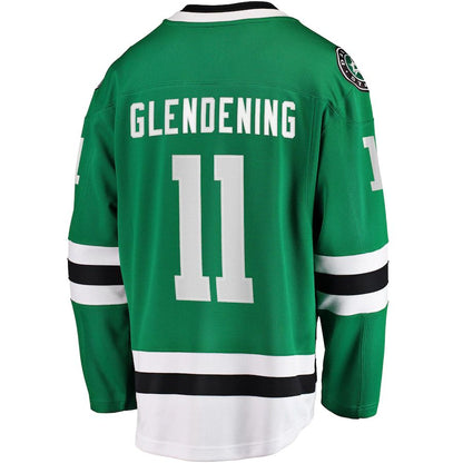 D.Stars #11 Luke Glendening Fanatics Branded Home Breakaway Player Jersey Kelly Green Stitched American Hockey Jersey UNEC