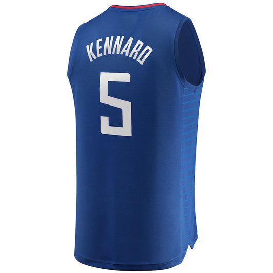 LA.Clippers #5 Luke Kennard Fanatics Branded 202-22 Fast Break Replica Jersey Icon Edition Royal Stitched American Basketball Jersey UNEC