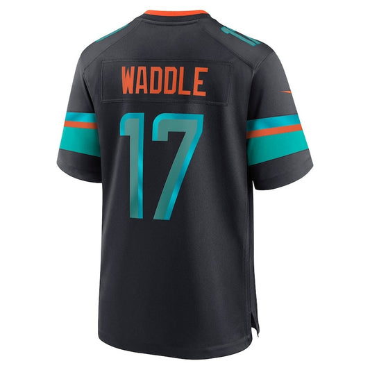 M.Dolphins #17 Jaylen Waddle 2025 Rivalries Collection Game Jersey-CustomName - Pitch Blue Stitched American Football Jersey-CustomName