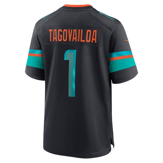 M.Dolphins #1 Tua Tagovailoa 2025 Rivalries Collection Game Jersey-CustomName - Pitch Blue Stitched American Football Jersey-CustomName