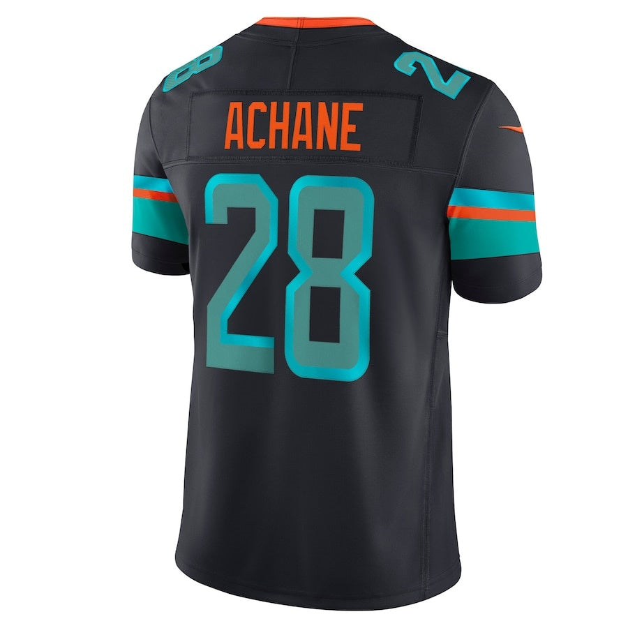 M.Dolphins #28 De¡¯Von Achane 2025 Rivalries Collection Limited Jersey - Pitch Blue Stitched American Football Jerseys