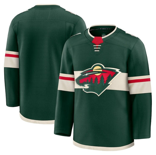 M.Wild Fanatics Home Premium Jersey - Green Stitched American Hockey Jersey UNEC