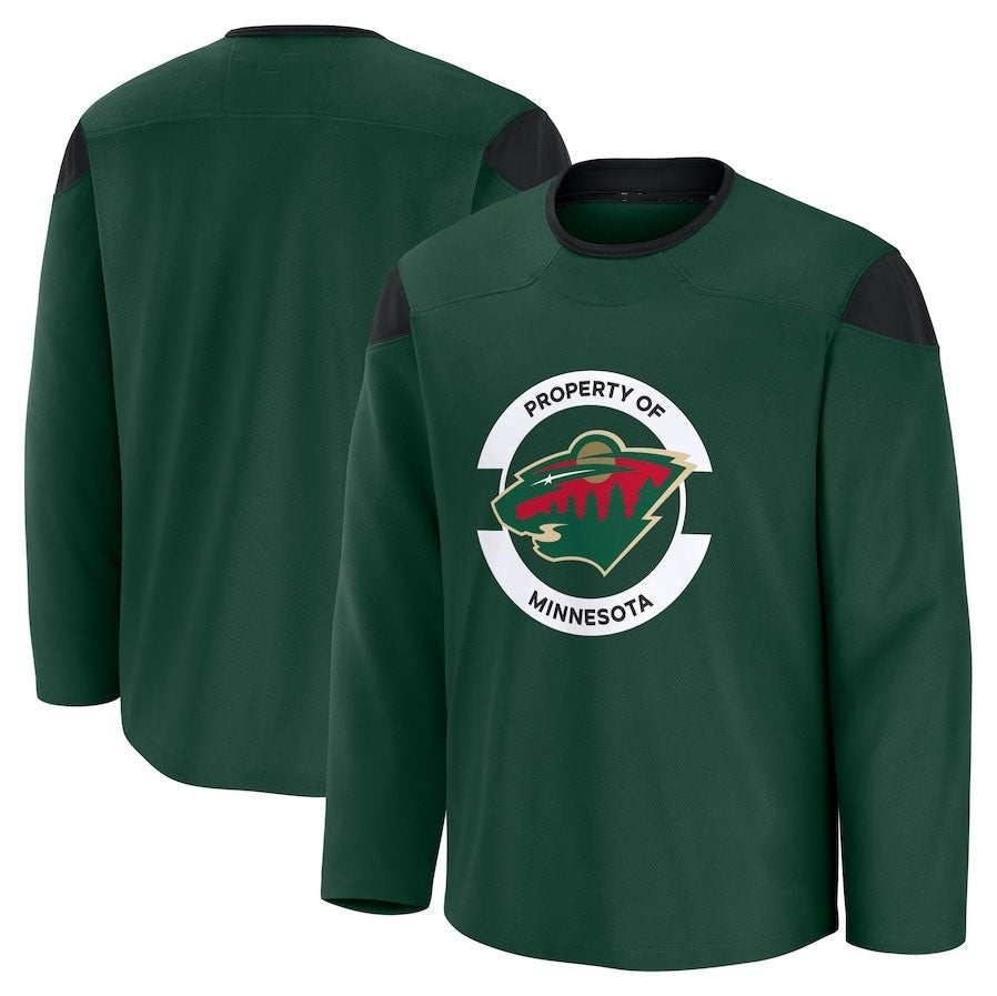 M.Wild Fanatics Team Practice Jersey - Green Stitched American Hockey Jersey UNEC