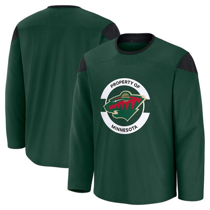 M.Wild Fanatics Team Practice Jersey - Green Stitched American Hockey Jersey UNEC