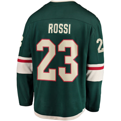 M.Wild #23 Marco Rossi Fanatics Home Breakaway Player Jersey - Green Stitched American Hockey Jersey UNEC