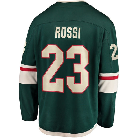 M.Wild #23 Marco Rossi Fanatics Home Breakaway Player Jersey - Green Stitched American Hockey Jersey UNEC