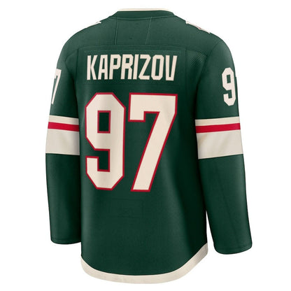 M.Wild #97 Kirill Kaprizov Fanatics Home Premium Jersey - Green Stitched American Hockey Jersey UNEC