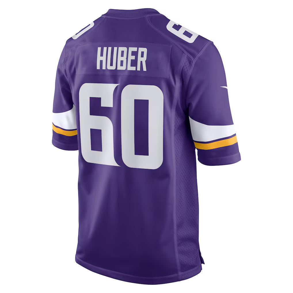 MN.Vikings #60 Joe Huber Purple Team Game Stitched American Football Jerseys