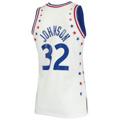 LA.Lakers #32 Magic Johnson Mitchell & Ness 1983 All-Star Game Hardwood Classics Authentic Jersey White Stitched American Basketball Jersey UNEC