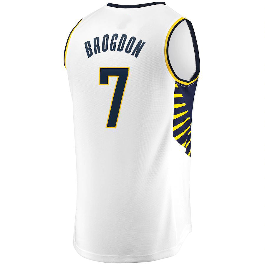 IN.Pacers #7 Malcolm Brogdon Fanatics Branded Fast Break Replica Jersey White Association Edition Stitched American Basketball Jersey UNEC